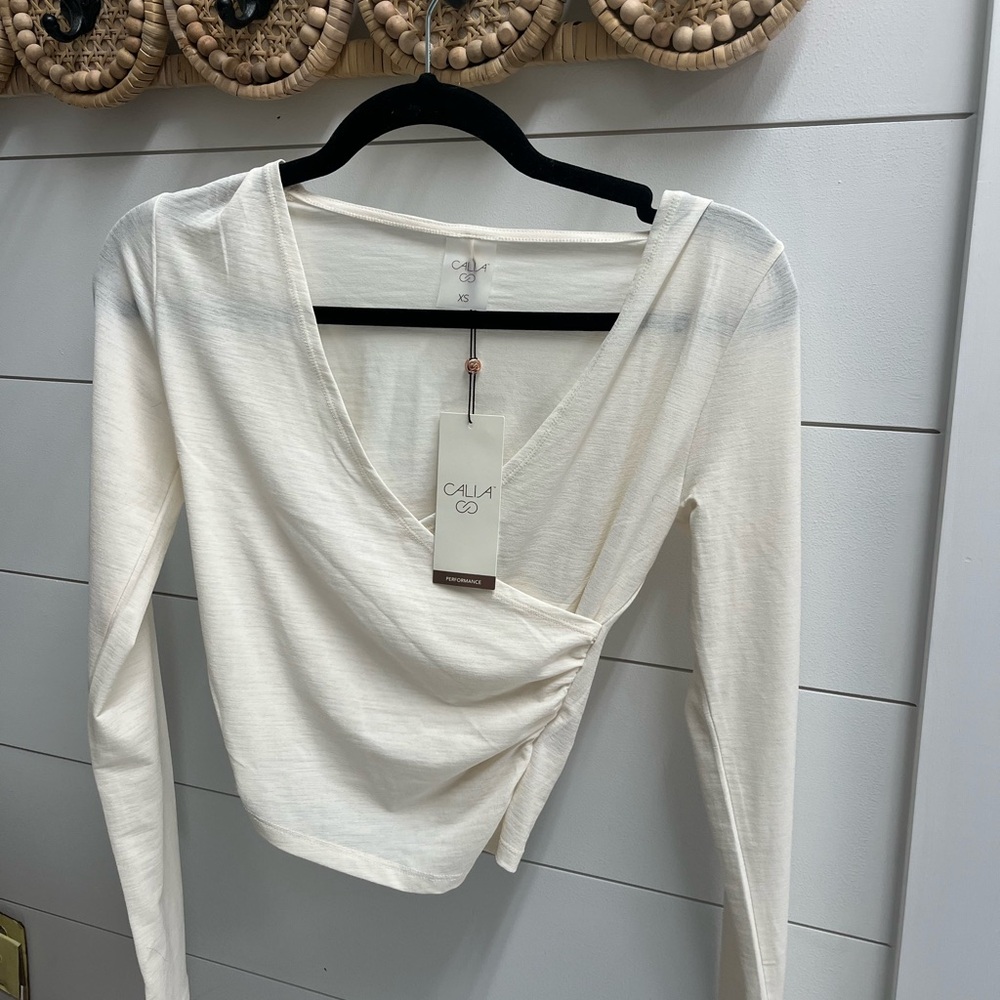 CALIA by Carrie Underwood Wrap Blouse